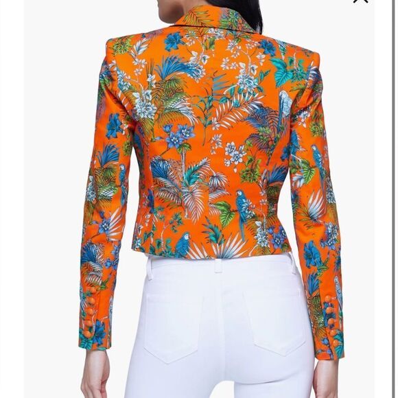 NWT L AGENCE Inez Floral Print Crop Blazer
In Orange Multi Parrot Size 6 - Picture 5 of 12
